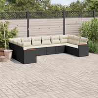 Set Divani da Giardino 10pz con Cuscini in Polyrattan Nerocod mxl 112561