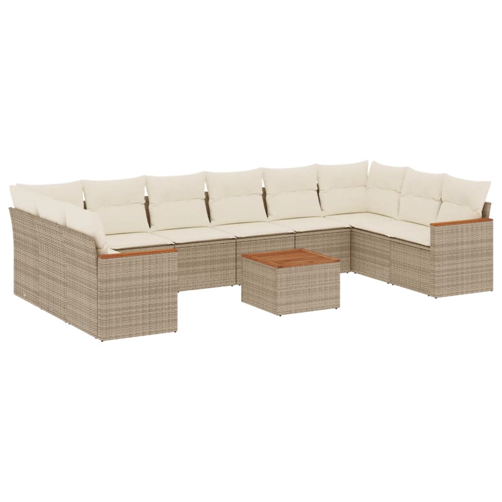 Set Divani da Giardino 11 pz con Cuscini Beige in Polyrattancod mxl 88542