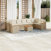 Set Divani da Giardino 11 pz con Cuscini Beige in Polyrattancod mxl 88542