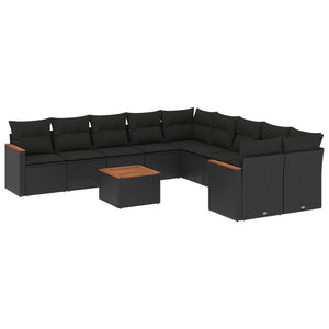 Set Divani da Giardino 11 pz con Cuscini in Polyrattan Nerocod mxl 115164