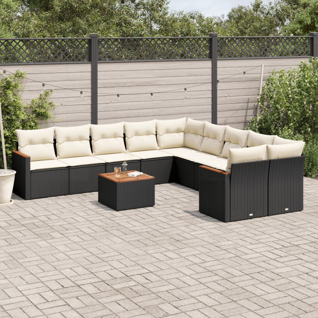 Set Divani da Giardino 11 pz con Cuscini in Polyrattan Nerocod mxl 90320