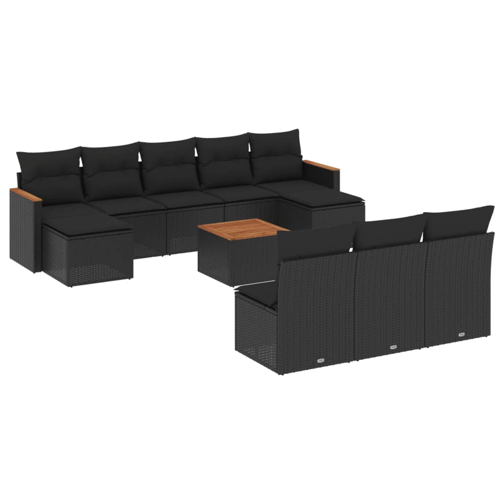 Set Divani da Giardino 11 pz con Cuscini in Polyrattan Nerocod mxl 112470