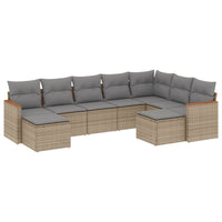 Set Divano da Giardino 9 pz con Cuscini Beige in Polyrattancod mxl 112563