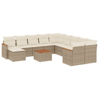 Set Divani da Giardino 12 pz con Cuscini Beige in Polyrattancod mxl 112482