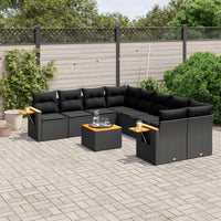 Set Divani da Giardino 9 pz con Cuscini Nero in Polyrattancod mxl 116310