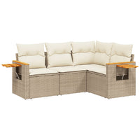 Set Divano da Giardino 4 pz con Cuscini Beige in Polyrattan 3259174