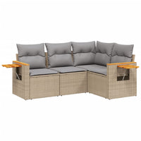 Set Divano da Giardino 4 pz con Cuscini Beige in Polyrattan 3259175