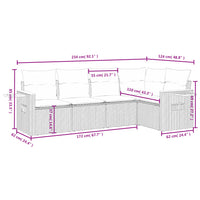 Set Divano da Giardino 5 pz con Cuscini Beige in Polyrattan 3259189