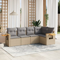 Set Divano da Giardino 5 pz con Cuscini Beige in Polyrattancod mxl 112533