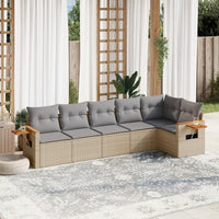 Set Divano da Giardino 6 pz con Cuscini Beige in Polyrattancod mxl 112310