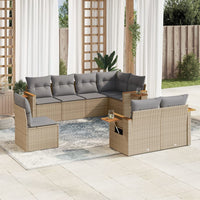 Set Divano da Giardino 8 pz con Cuscini Beige in Polyrattancod mxl 88302