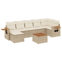 Set Divano da Giardino 8 pz con Cuscini Beige in Polyrattan 3259440