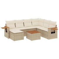 Set Divano da Giardino 8 pz con Cuscini Beige in Polyrattan 3259454