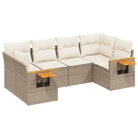 Set Divano da Giardino 6 pz con Cuscini Beige in Polyrattancod mxl 90380