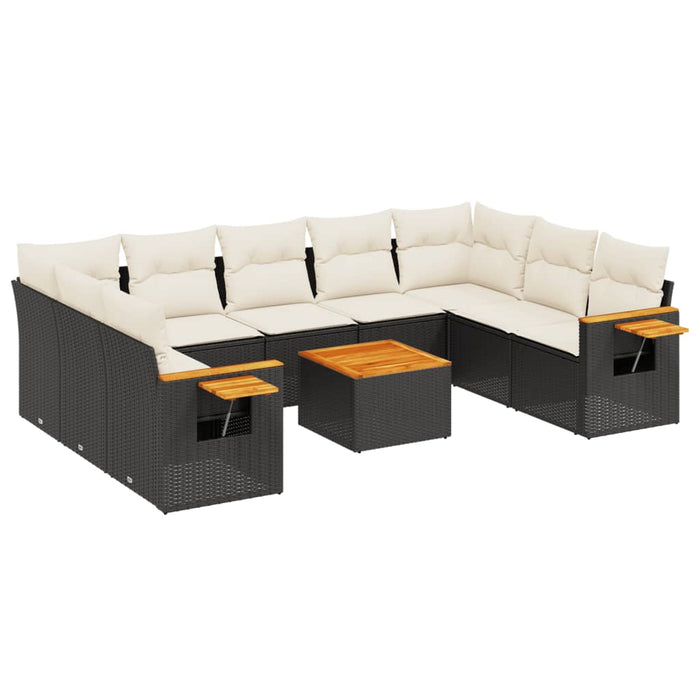 Set Divani da Giardino 10pz con Cuscini in Polyrattan Nerocod mxl 88797