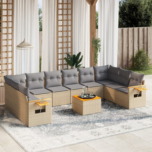 Set Divani da Giardino 11 pz con Cuscini Beige in Polyrattancod mxl 90247