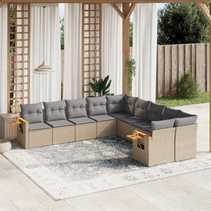 Set Divano da Giardino 10 pz con Cuscini Beige in Polyrattancod mxl 88800