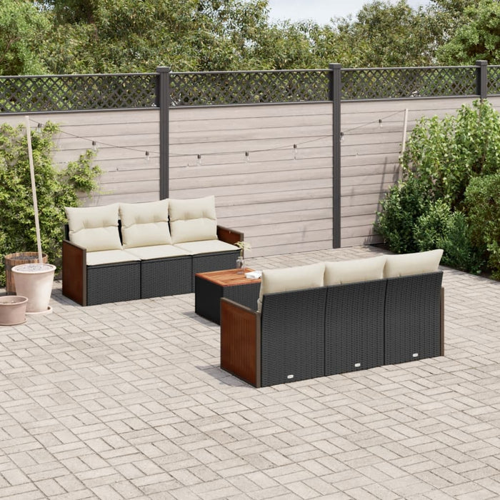 Set Divani da Giardino con Cuscini 7pz Nero Polyrattancod mxl 116987