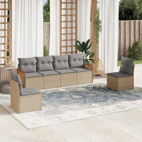 Set Divano da Giardino 6 pz con Cuscini Beige in Polyrattan 3259945