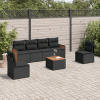 Set Divani da Giardino con Cuscini 7pz Nero Polyrattan 3259948