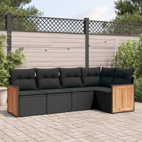 Set Divani da Giardino 5 pz con Cuscini in Polyrattan Nerocod mxl 112425