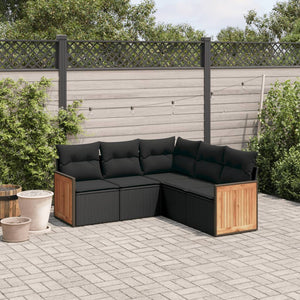 Set Divani da Giardino 5 pz con Cuscini in Polyrattan Nerocod mxl 89451