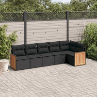 Set Divano da Giardino 6 pz con Cuscini Nero in Polyrattancod mxl 112424