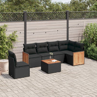 Set Divani da Giardino con Cuscini 7pz Nero Polyrattancod mxl 88554