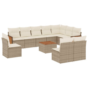 Set Divani da Giardino 11 pz con Cuscini Beige in Polyrattancod mxl 88803