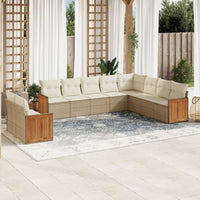 Set Divano da Giardino 10 pz con Cuscini Beige in Polyrattancod mxl 90253