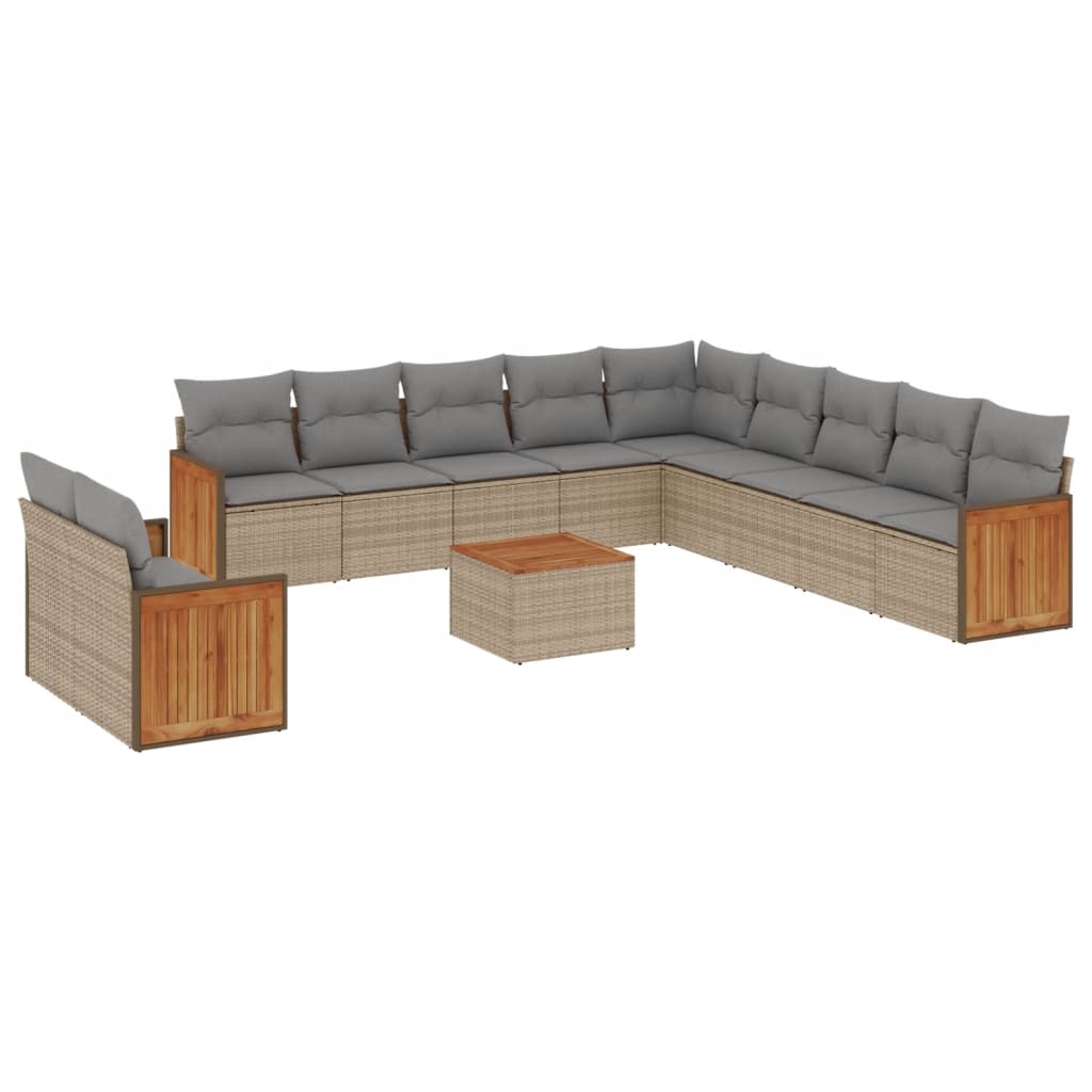 Set Divani da Giardino 12 pz con Cuscini Beige in Polyrattancod mxl 112351