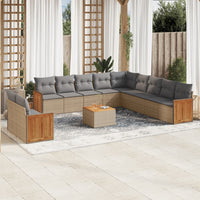 Set Divani da Giardino 12 pz con Cuscini Beige in Polyrattancod mxl 112351