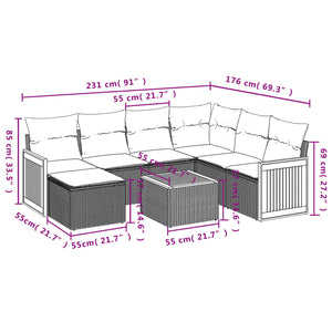 Set Divani da Giardino con Cuscini 8 pz Nero in Polyrattan 3260292