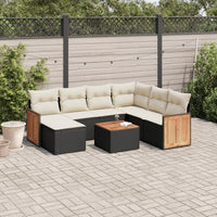 Set Divani da Giardino con Cuscini 8 pz Nero in Polyrattancod mxl 89458