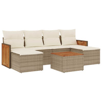 Set Divani da Giardino 7 pz con Cuscini Beige in Polyrattancod mxl 89457