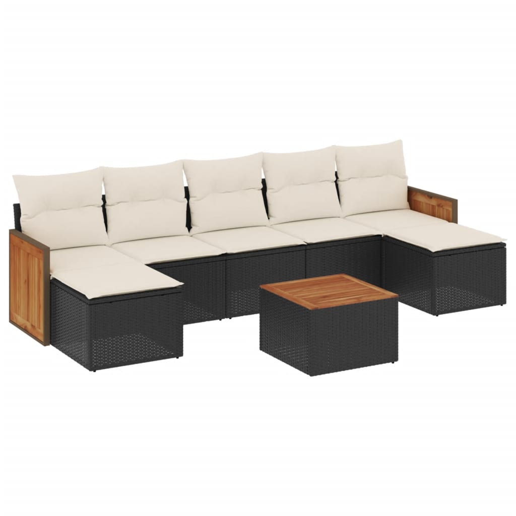 Set Divani da Giardino con Cuscini 8 pz Nero in Polyrattancod mxl 88155