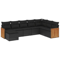 Set Divani da Giardino con Cuscini 8 pz Nero in Polyrattan 3260326