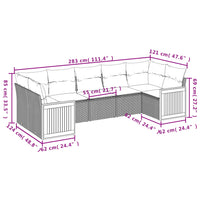 Set Divani da Giardino 7 pz con Cuscini Grigio in Polyrattan 3260352