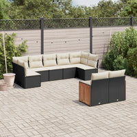 Set Divani da Giardino 9 pz con Cuscini Nero in Polyrattancod mxl 89436