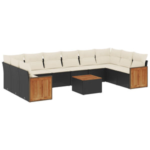 Set Divani da Giardino 11 pz con Cuscini in Polyrattan Nerocod mxl 88321