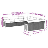 Set Divani da Giardino 11 pz con Cuscini in Polyrattan Nerocod mxl 113600