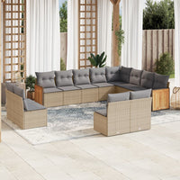 Set Divani da Giardino 12 pz con Cuscini Beige in Polyrattan 3260554