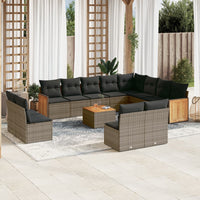 Set Divani da Giardino 13 pz con Cuscini Grigio in Polyrattancod mxl 112169