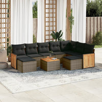 Set Divano da Giardino 10 pz con Cuscini Grigio in Polyrattancod mxl 116179