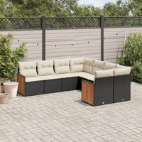 Set Divani da Giardino con Cuscini 8 pz Nero in Polyrattan 3260635