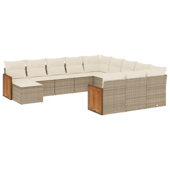 Set Divani da Giardino 12 pz con Cuscini Beige in Polyrattancod mxl 88137