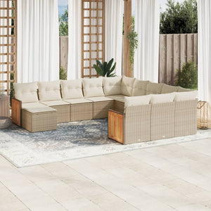 Set Divani da Giardino 12 pz con Cuscini Beige in Polyrattancod mxl 88137