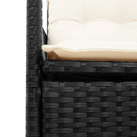 Set da Pranzo da Giardino 5 pz Nero con Cuscini in Polyrattan 3276680