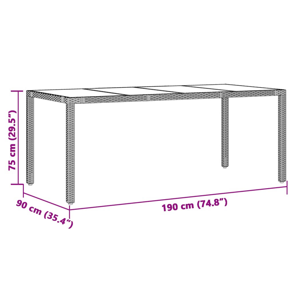 Set da Pranzo da Giardino 7 pz Nero con Cuscini in Polyrattan 3276697