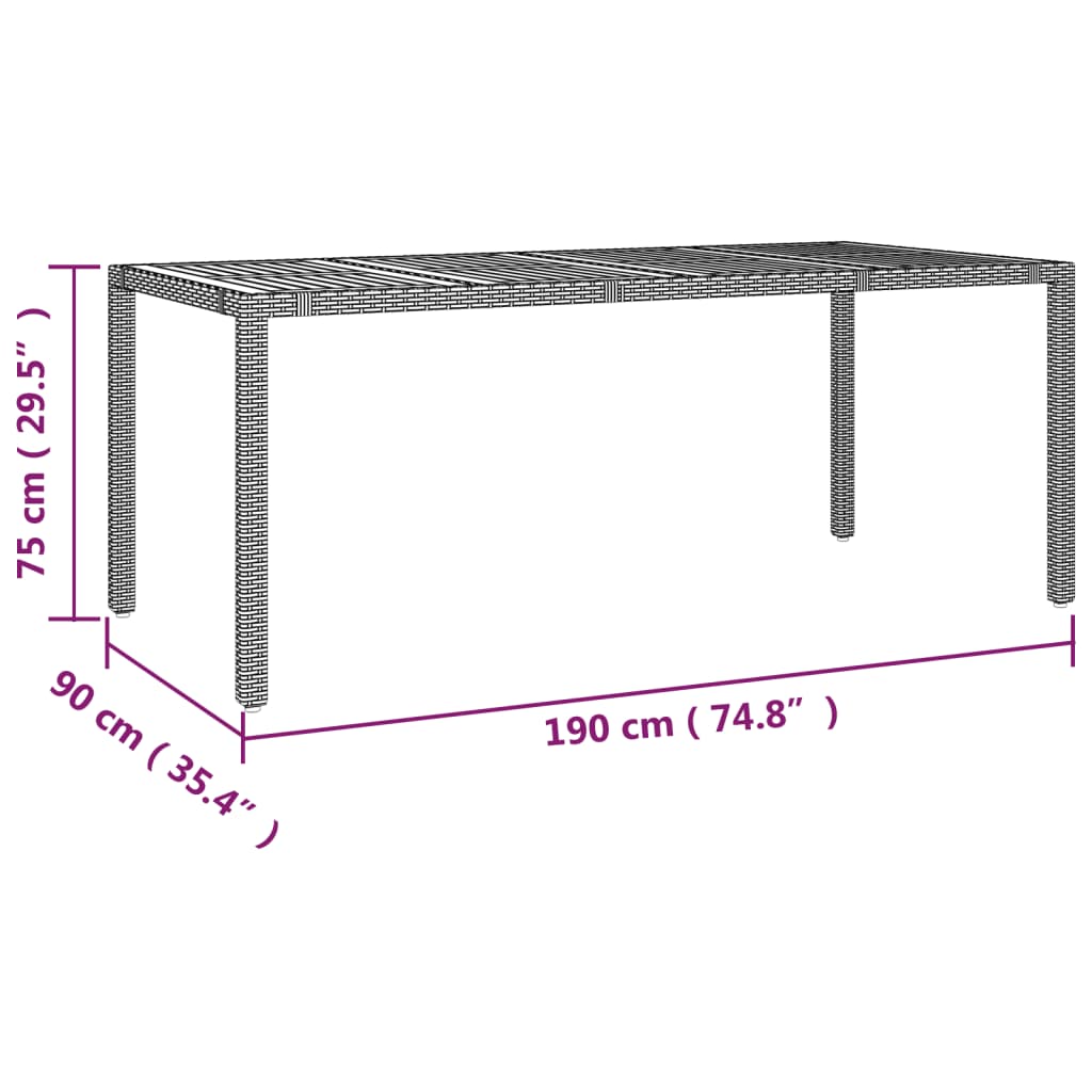 Set da Pranzo da Giardino 9 pz con Cuscini in Polyrattan Grigio 3276730